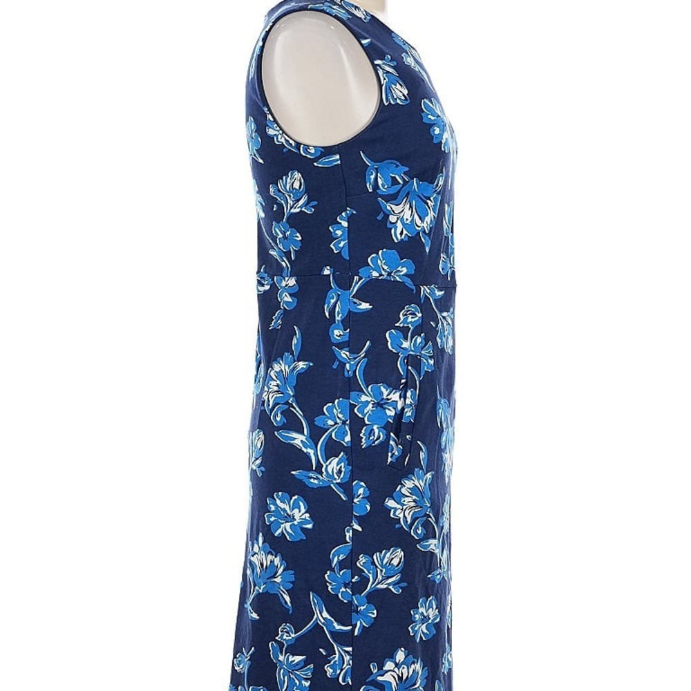 Lands End Floral Sleeveless Blue Dress - Picture 3 of 4